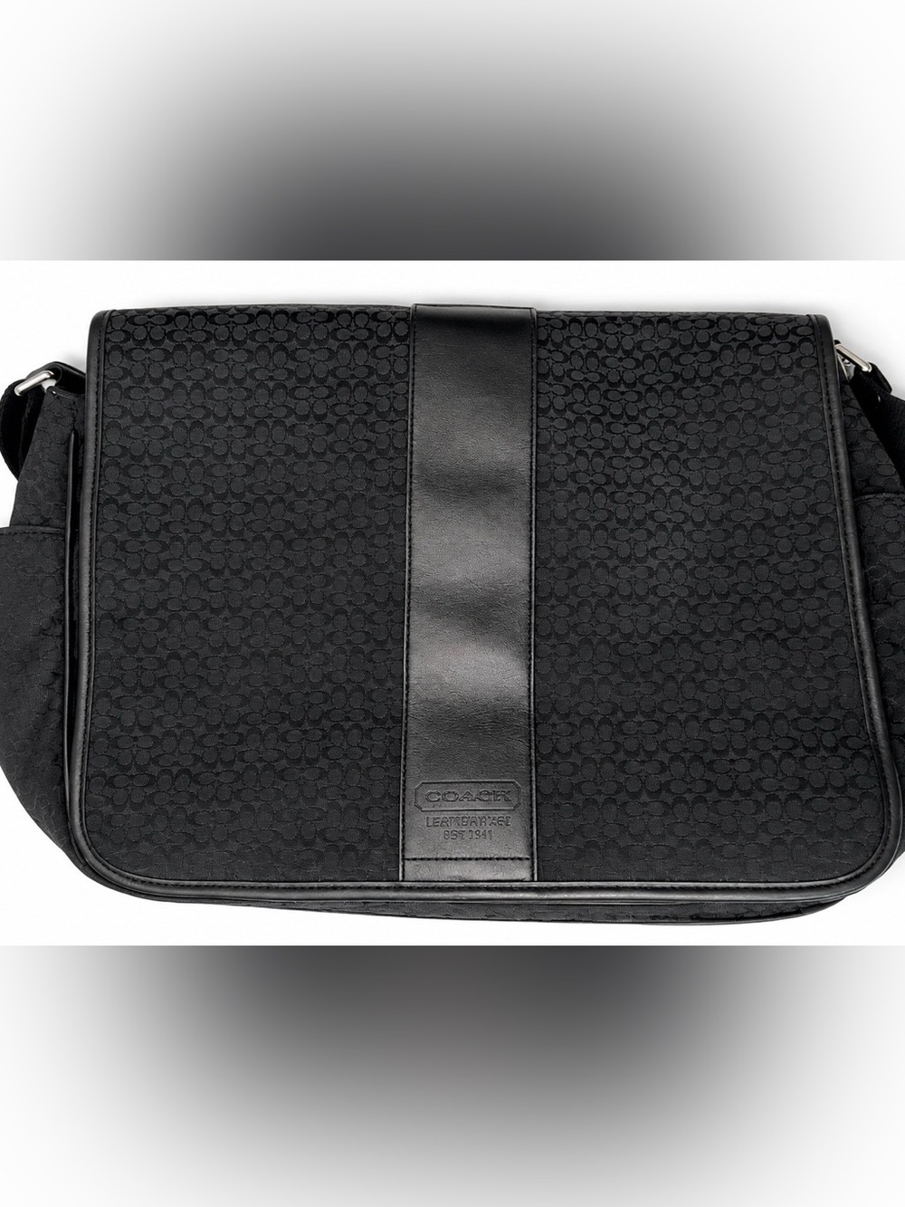 Coach Black Signature Jacquard Shoulder Bag